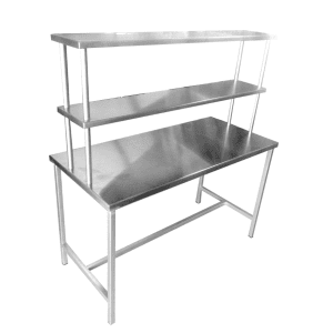 Mesa con repisa superior de 2 niveles